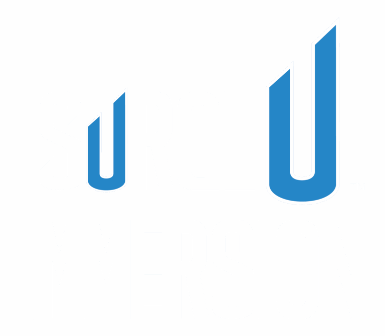 White and blue SurgeU Immersion logo